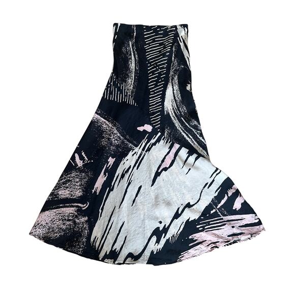 Untitled in Motion Black Bias Cut Midi Skirt XS Designer Career Abstract $262 - Picture 8 of 10